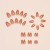 24Pcs Orange French Tip Press on Nails Short Almond Press on Nails Oval Gel False Nails Full Cover Acrylic Glue on Nails Stiletto Fake Nails with Design Orange Stick on Nails For Women and Girls view 3