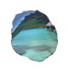 Reusable Shower Cap for Women Waterproof Bath Caps Double Layer Bath Hair Caps Tahiti Beach Shower Hat for Ladies Spa Salon, Large Size for All Hair Lengths view 2