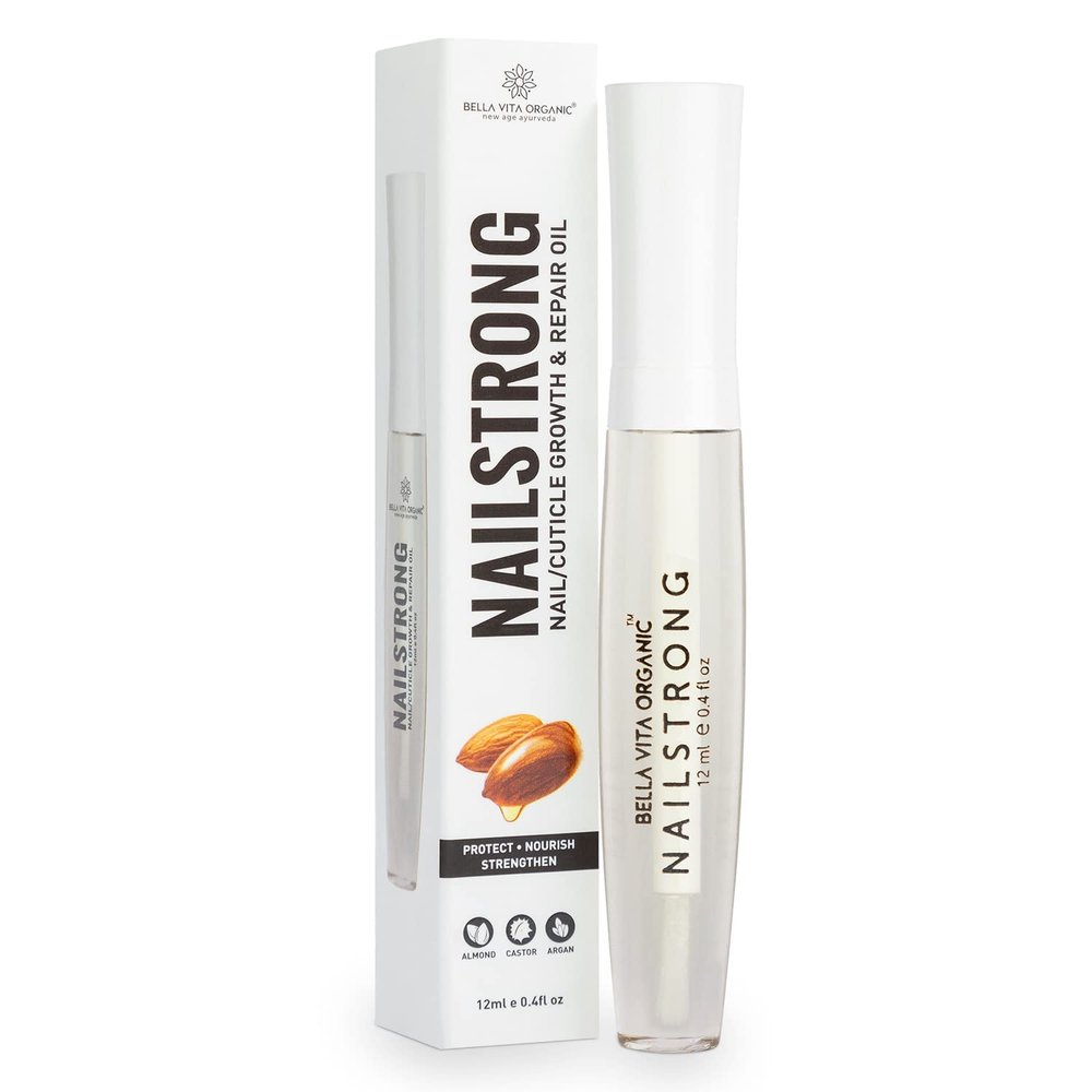 Belaa-Vita's Organic Nail Strong Oil for Cuticle Care, Nail Growth & Strength With Goodness of Almond Oil - Soft, Smooth, & Strong Lustrous Nails, 12 ml