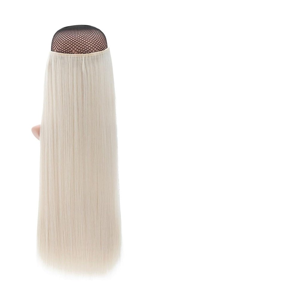Hair Extensions Synthetic Hair Extensions 26inch Light Blonde Clip In Hair Extension Long Straight Natural Ombre Blonde Hairpiece for Women Hair Pieces(60W)