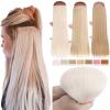 Hair Extensions Synthetic Hair Extensions 26inch Light Blonde Clip In Hair Extension Long Straight Natural Ombre Blonde Hairpiece for Women Hair Pieces(60W) view 2