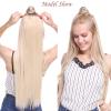 Hair Extensions Synthetic Hair Extensions 26inch Light Blonde Clip In Hair Extension Long Straight Natural Ombre Blonde Hairpiece for Women Hair Pieces(60W) view 3