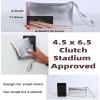 2 Pack Small Zipper Pouch Mini Makeup Bag for Purse Lipstick Cosmetic Travel Make Up Organizer for Women Essentials, Car Change Coin Holder 4.5 x 6.5 Clutch Stadium Approved Wristlet, Black Silver view 2