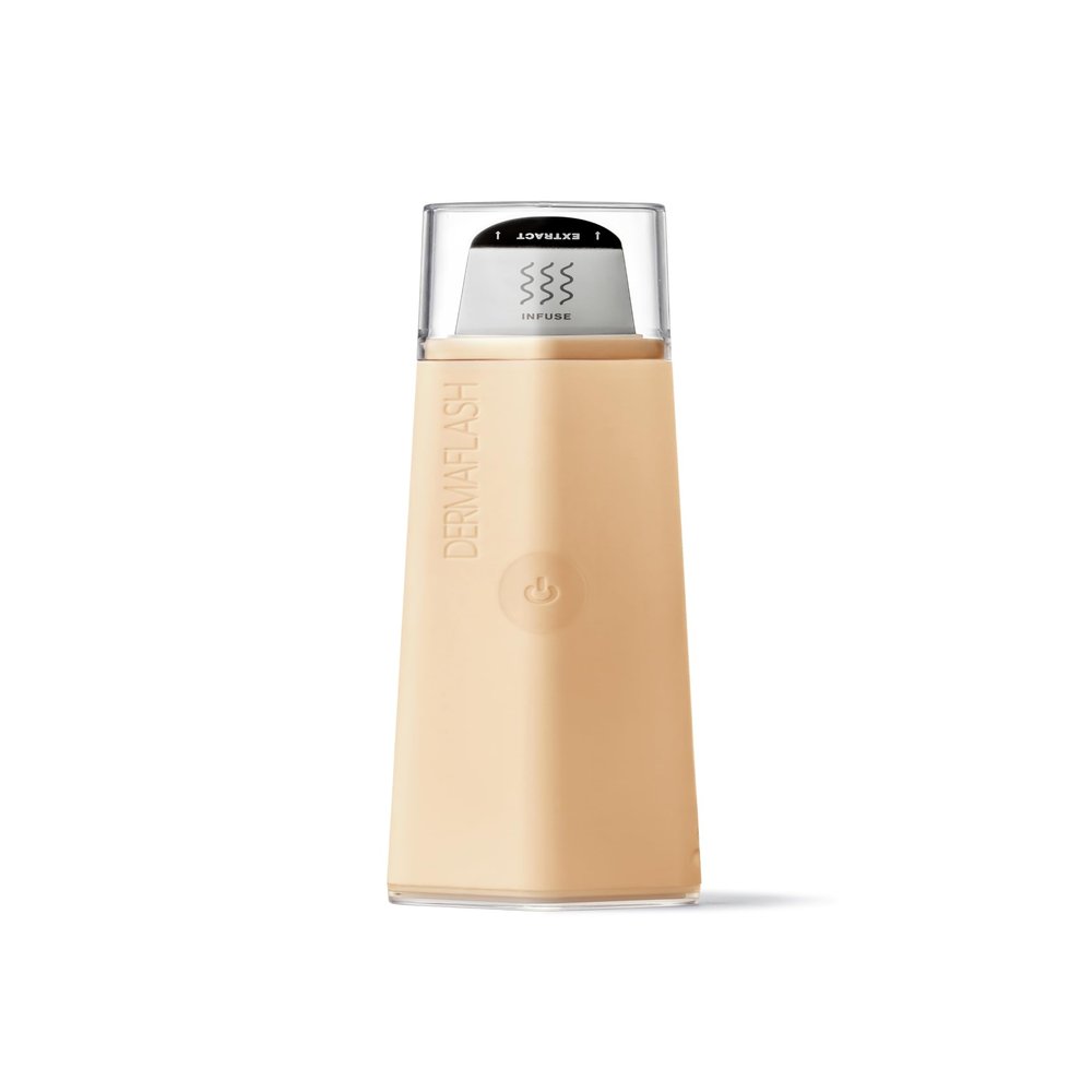 DERMAFLASH DERMAPORE+ Skin Care Device, Ultrasonic 2-in-1 Pore Extractor and Serum Infuser, Peach Fuzz