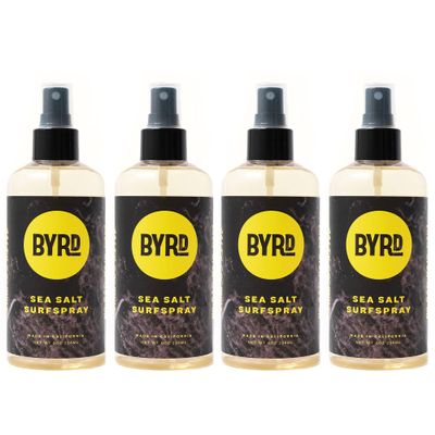Byrd Sea Salt Surfspray, Salty Coconut Scent, Texturizing and Volumizing Sea Salt Spray for Men for Hydrated, Shiny Surfer Hair, Safe for All Hair Types, 8 Fl Oz, Pack of 4