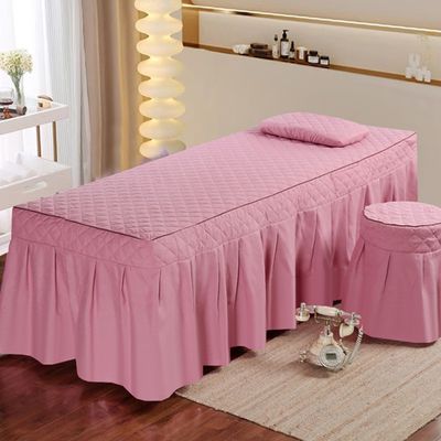 Massage Bed Cover with Skirt Washable Massage Bed Sheet with Face Hole Beauty Massage Spa Couch Cover All-Round Wrap Lash Bed Mattress Cover Massage Table Skirt,A,70 * 185cm(S)