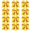 12 PCS Softball Baseball Cheer Bows, Sparkly Rugby Hair Bows with Elastic Hair Ties Accessories for Teens Girls Women Cheerleading Softball Competition Sports (Yellow Red) view 1