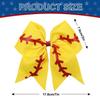12 PCS Softball Baseball Cheer Bows, Sparkly Rugby Hair Bows with Elastic Hair Ties Accessories for Teens Girls Women Cheerleading Softball Competition Sports (Yellow Red) view 3