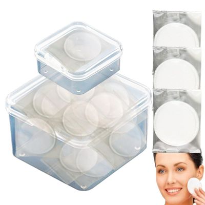 50Pcs Individually Wrapped Makeup Remover Pads with 2 Travel Organizer Box; Portable Travel Facial Makeup Cotton Pads - Perfect for Face Lips Eyes Nails Makeup Removal Cleansing During Outdoors