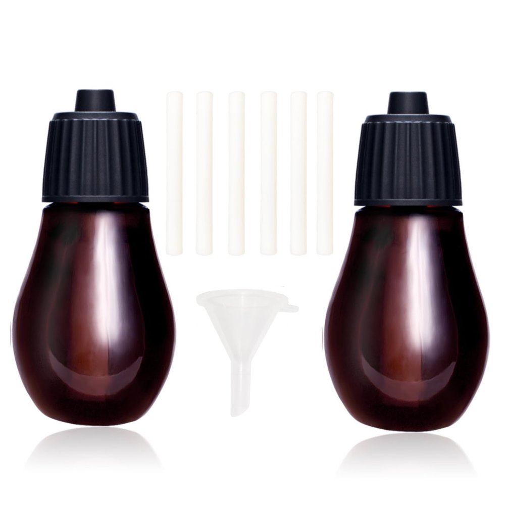 Howduoyu Empty Bottles for Essential Oils 20ml Small Glass Bottles - 2PCS Empty Mini Glass Bottles & 6PCS Cotton Filters & 1PCS Mini Funnel