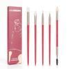 Eye Makeup Brush Set, 5 pcs Soft Bristles for Eyeshadow, Eyebrow, Eyeliner, Blending, and Concealing application, Cruetly free makeup brush (red) view 1