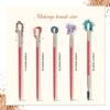 Eye Makeup Brush Set, 5 pcs Soft Bristles for Eyeshadow, Eyebrow, Eyeliner, Blending, and Concealing application, Cruetly free makeup brush (red) view 3