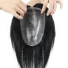 0.1Mm Thin Skin Toupee for Men, Real Human Straight Hair Pieces Hair Replacement System Natural Black Soft Thin Skin PU,13x18cm view 1