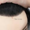 0.1Mm Thin Skin Toupee for Men, Real Human Straight Hair Pieces Hair Replacement System Natural Black Soft Thin Skin PU,13x18cm view 3