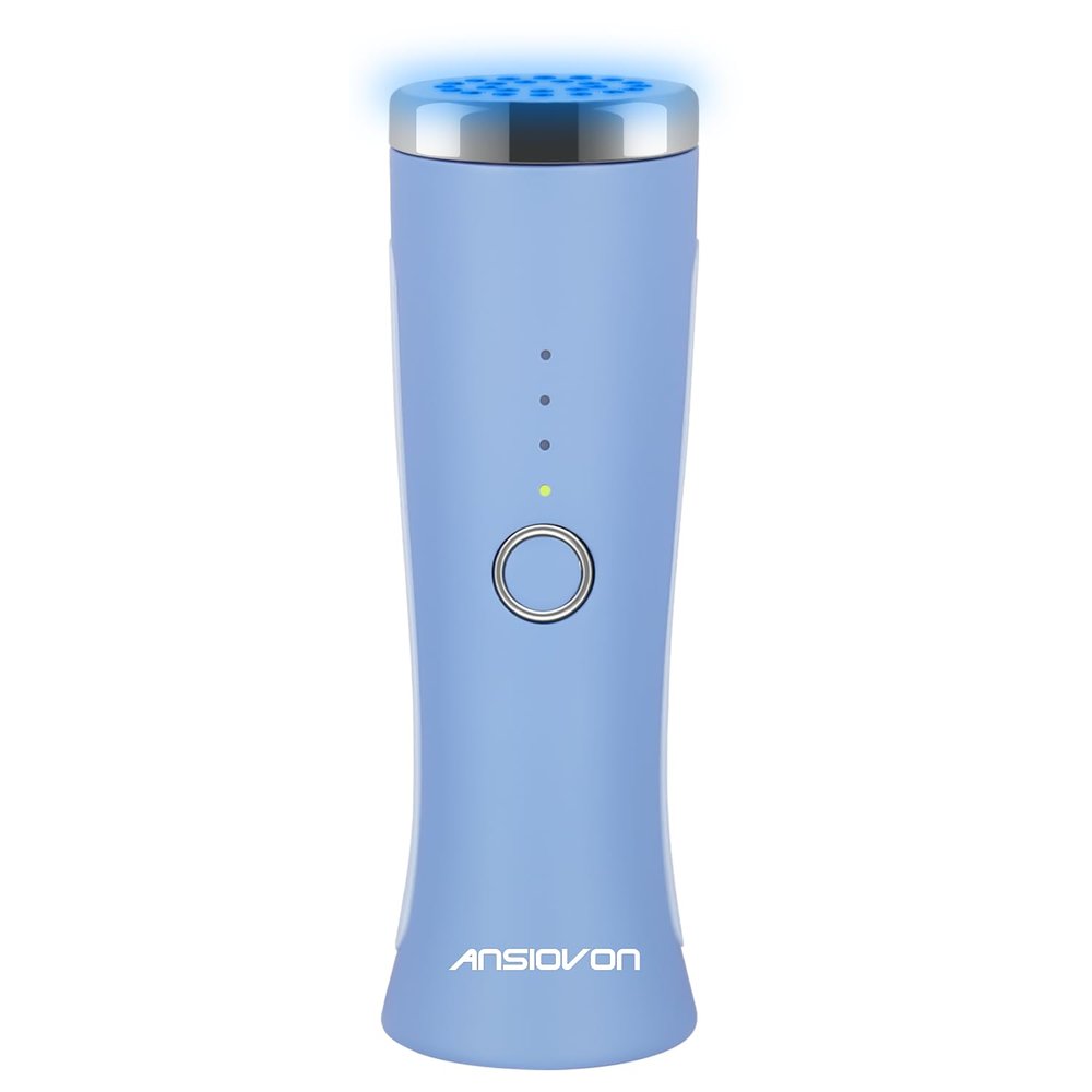 ANSIOVON Blue Light Therapy Device for Acne Spot Treatment - LED Acne Blue Light Therapy Wand for Face