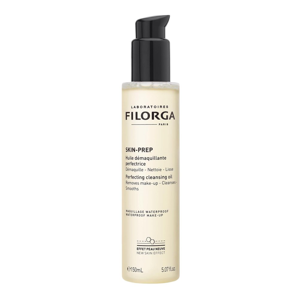 Filorga Skin-Prep Cleansing Oil Makeup Remover with Omega-6 Fatty Acids and Papain Enzymes to Remove Makeup and Deeply Cleanse Skin, 5.07 fl. oz.