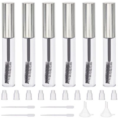 GORGECRAFT 10Pcs 10ml Empty Mascara Tube Bottle Transparent Plastic Eyelash Cream Containers Tubes Bottles with 4Pcs 2ml Dropper 2Pcs Mini Funnel Hopper for Castor Oil DIY Cosmetics Kit
