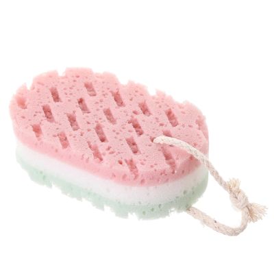 2 pieces of color three-layer sponge bath rubbing thickened adults can hang bath foaming bath towel bath sponge