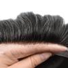 Healthlif Fine Welded Lace Hair Toupee For Men Virgin Human Hair System For Men Real Hairline Men's Toupee Durable Mens Hairpiece Protesis Capilar Hombre 8X10#1B20#1B Off Black+20% Grey 100% Density view 4