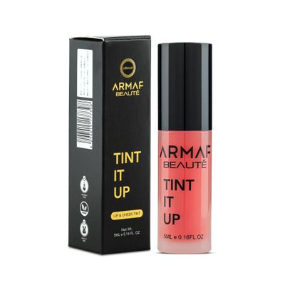 Armaf Beaut Tint It Up: Lip & Cheek Tint | Blush For Cheeks, Long Lasting, Highly Pigmented, Intense Color | Non Sticky | Deep Carmine Pink, 5ml/0.16 fl.oz, Punch
