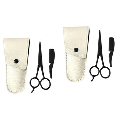 FOMIYES 6pcs Beard Scissors Set Mustache Grooming Kit Precision Scissors for Men Beard Trimmer Barber Shop Home Use