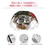 Red Roses Printed Printed Double Layer Lined Shower Cap,Shower Caps For Women Reusable view 4