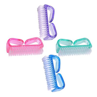 Beatifufu 4pcs Nail Cleaning Tool Ergonomic Handle Grip Nail Brushes for Fingernail Toenail Scrubbing Lightweight Portable Design for Travel Home Use
