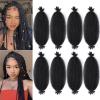 Marley Twist Braiding Hair Kinky 8 Packs Cuban Twist Hair 16 Inch Springy Afro Twist Hair Pre Stretched Wrapping Curly For Pre Fluffed Spring Twist Crochet Hair(16 Inch,8Pack,1B) view 1