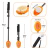 LYIGEOL Foot Scrubber with Pumice Stone, 3 in 1 Adjustable Aluminum Tube 15-28 Shower feet Dead Skin Remover, Foot Cleaning Brush for Seniors,Elderly, Disabled Men and Women view 2