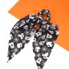 Halloween Hair Ties for Women Girls Spooky Ghost Spider Web Hair Scrunchies Black White Hair Tie Ribbon Hair Bows Halloween Party Gifts Hair Accessories view 4