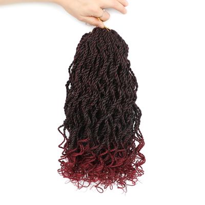 Wavy Senegalese Twist Crochet Hair For Women 18 Inch 10 Packs Senegalese Twist Braiding Hair Crochet Pre Looped Crochet Hair With Curly Ends(18 Inch,1B/BUG)