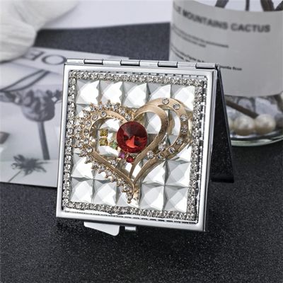1 Side Mini Pocket Makeup Vanity Mirror Small 2 Sides Folding Pocket Mirror Compact Makeup Mirror Love Portable Mirror (Color : A Size : 6cm*6cm*0.7cm) (A 6cm*6cm*0.7cm)