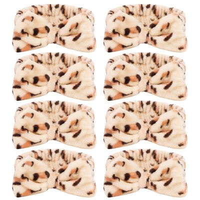 CIEHER Leopard Print Spa Headbands - 8pc Set for Women & Girls, Bachelorette Party, Skincare & Makeup