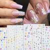6 Sheets Embossed Flower Nail Art Stickers Colorful Daisy Nail Stickers 5D Self-Adhesive Heart Butterfly Nail Design Decals Cartoon Animals Floral Leaf Nail Decals for Women Girls DIY Nail Supplies view 4