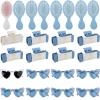 24pcs Bridesmaid Proposal Gifts 4.1inch square Hair Claws Bachelorette Claw Clip Matte Hair Clips Sunglasses set of 16 Girls Trendy Cute Hair Clips for Wedding Party Favors (16pcs White&Dusty Blue) view 1