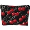 AMHGLW Makeup Bag For Woman,Makeup Bag Organizer,Cosmetic Pouch-Multifunctional Toiletry Bag-Chain & Cherry Full Print Canvas Zipper Cosmetic Bag-Gift For Family & Friends-A08 view 1