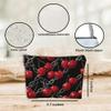 AMHGLW Makeup Bag For Woman,Makeup Bag Organizer,Cosmetic Pouch-Multifunctional Toiletry Bag-Chain & Cherry Full Print Canvas Zipper Cosmetic Bag-Gift For Family & Friends-A08 view 2