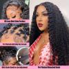13x6 Deep Wave Lace Front Wigs Human Hair 200 Density HD Lace Front Wigs Human Hair Pre Plucked Bleached Knots Glueless Wigs Human Hair Wet and Wavy for Women (Natural Black 13X6, 30 inch, Curly) view 3