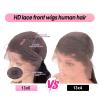 13x6 Deep Wave Lace Front Wigs Human Hair 200 Density HD Lace Front Wigs Human Hair Pre Plucked Bleached Knots Glueless Wigs Human Hair Wet and Wavy for Women (Natural Black 13X6, 30 inch, Curly) view 4