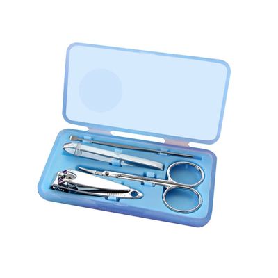 4 PCS/Set Nail Art Manicure Tools Set Nails Clipper Scissors Tweezer Knife Manicure Sets Stone Pattern Case for Nail Manicure (Color : A) (A)