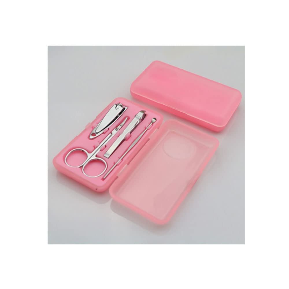4 PCS/Set Nail Art Manicure Tools Set Nails Clipper Scissors Tweezer Knife Manicure Sets Stone Pattern Case for Nail Manicure (Color : A) (D)