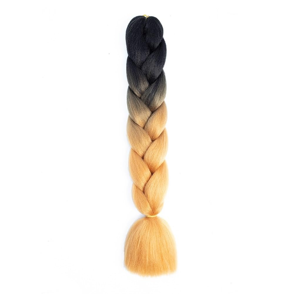 100G 24 Inch Jumbo Braid Crochet Hair Extension For Braids Rainbow Braiding Hair Pre Stretched Synthetic Hair For Girl(B32)