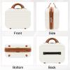 JZRTravel 14 inch Hard Shell Makeup Train Case Portable PC ABS Mini Suitcase for Organizer Cosmetics Makeup Brushes Toiletry Beige view 4