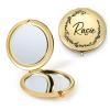 Rayiant Personalized Name Pocket Mirror with Birth Flower, Makeup Mirror for Travel, Ultra Thin Compact Vanity, Portable for Handbag, Purse, Travel Essential (C- Gold) view 1