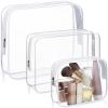 Cosblank 24 Pcs Clear Toiletry Bags Large PVC Travel Clear Makeup Bag Trip Home Storage Bag Waterproof Cosmetic Bag with Zipper for Women and Men, 3 Different Size view 2