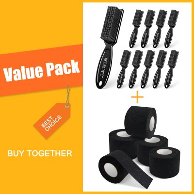 10 Pcs Barber Clipper Cleaning Brush and 5 Rolls Disposable Barber Paper Neck Strips Barber Accessories, Professional Barber Supplies Stretchy Paper Neck Strips for Salon Haircut Styling