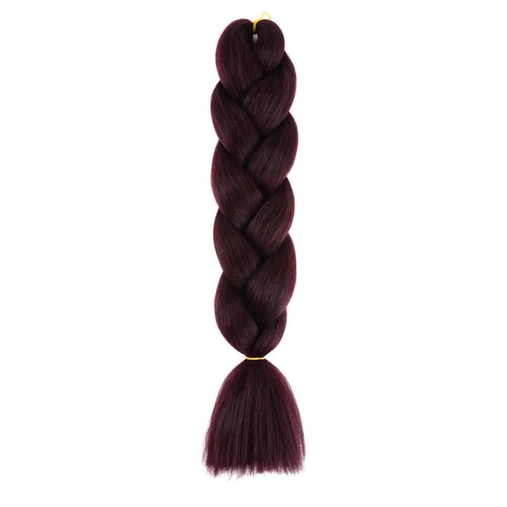 100G 24 Inch Jumbo Braid Crochet Hair Extension For Braids Rainbow Braiding Hair Pre Stretched Synthetic Hair For Girl(99J)