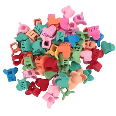 100pcs Mini Claw Baby Hair Clips, Cute Heart Shape Small Hair Clamps, Tiny Little Plastic Jaw Clamps Hairpin Hair Accessories for Thin Fine Hair, Toddler Girls Kids Teens