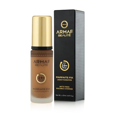 Armaf Beaut Parfaite Fix Liquid Foundation Makeup - Water Resistant, Lasts Up To 24 Hours | Mocha, 27 ml/0.91 fl.oz