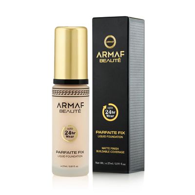 Armaf Beaut Parfaite Fix Liquid Foundation Makeup: Full Coverage Liquid Foundation | Water Resistant, Lasts Up To 24 Hours | 27 ml/0.91 fl. Oz | Fair